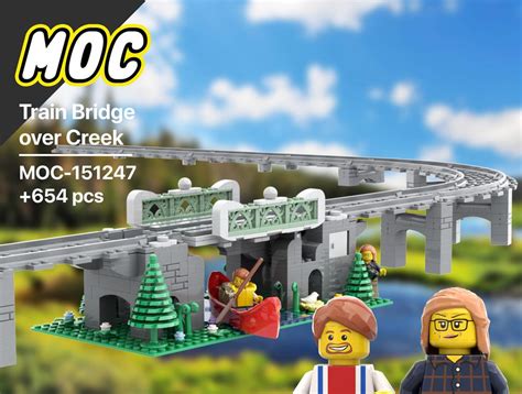 Lego Moc Train Bridge Over Creek Drawbridge With Ramp Incline For