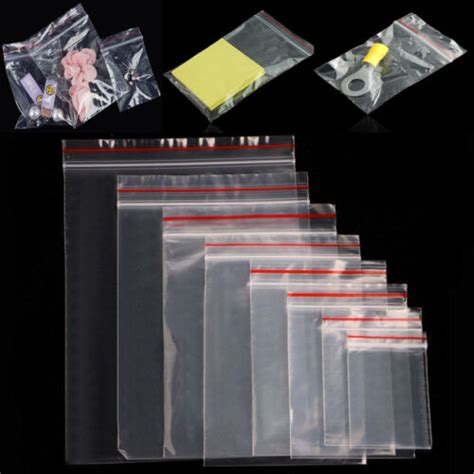 100x Small Clear Grip Self Press Seal Resealable Polythene Zip Lock