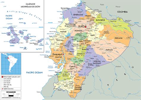 Ecuador Map Political Worldometer