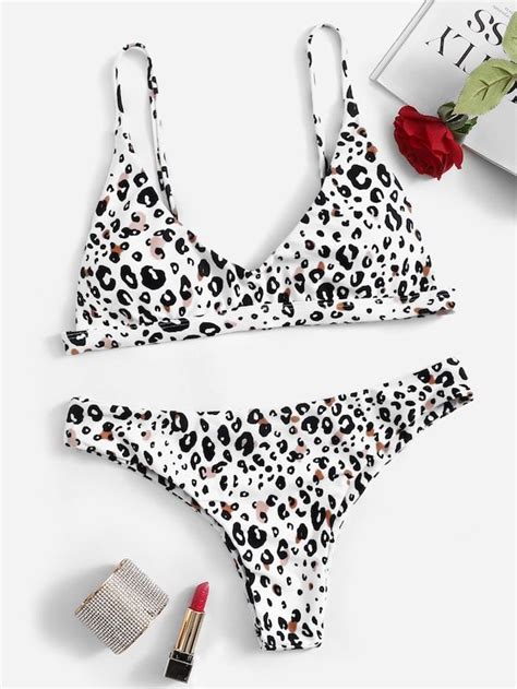 Leopard Triangle Top With Cheeky Bikini Set Cheeky Bikinis Bikinis