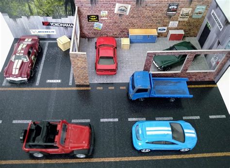 Hot Wheels Size Garage Display Base Papercraft Car Not Included Hobbies Toys