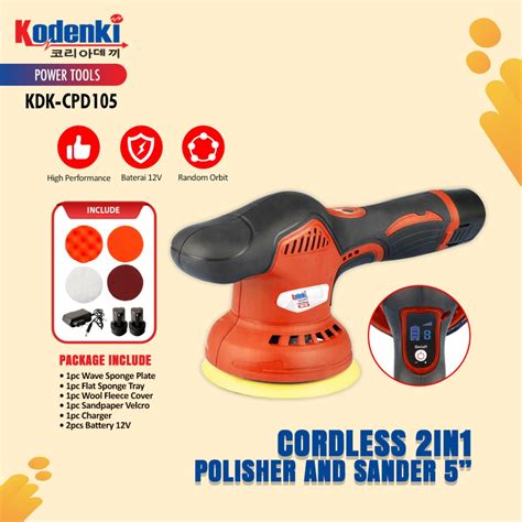 Jual Kodenki Mesin Poles Cordless Polisher Baterai Dual Action Alat