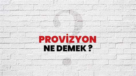 Provizyon Ne Demek