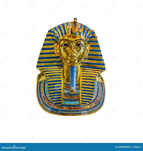 Golden Funerary Mask Of Ancient Egyptian Pharaoh Tutankhamun Stock