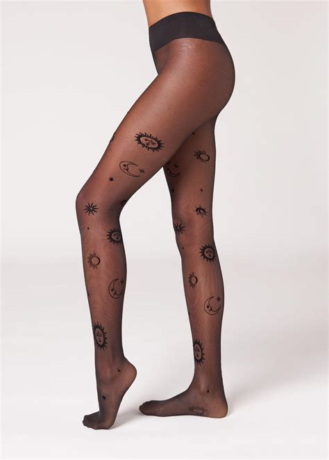 Calzedonia Collants Fantaisie Collant Voile 30 Deniers Motif Soleil