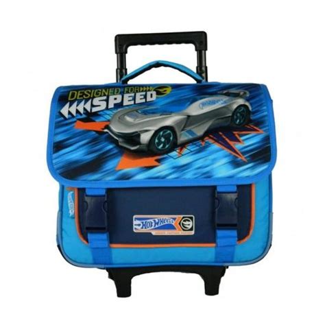 HOT WHEELS Cartable à Roulettes Compartiments cm Bleu Cdiscount Bagagerie