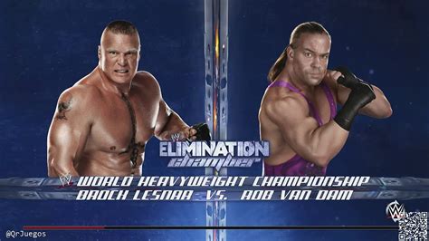 Brock Lesnar Vs Rob Van Dam Elimination Chamber WWE2K15 YouTube