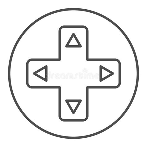 Joystick Thin Line Icon Gaming Vector Illustration Isolated On White