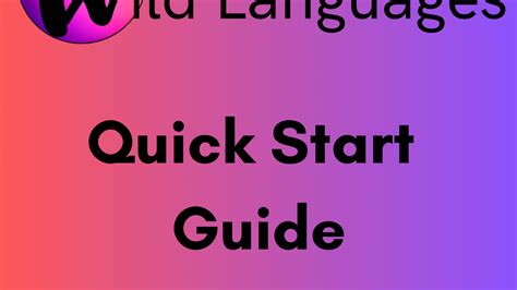 Quick Start Guide To Becoming An Author Wild Languages