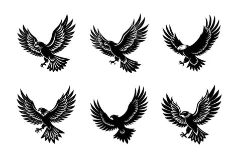 Premium Vector | Vector soaring eagle silhouette vector illustration ...