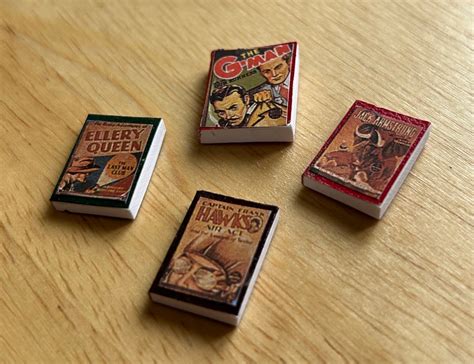Dollhouse Miniature Old Timey Books Set Of 4 Etsy