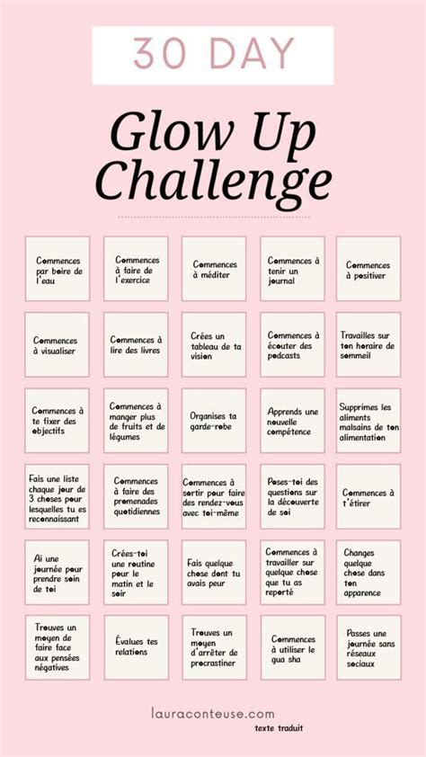 Challenge De 30 Jours Pour Glow Up Conseils De Motivation