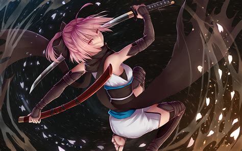 Pink Hair Bakanoe Pink Eyes Anime Anime Girls Women With Swords