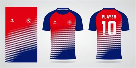 red white blue jersey template for team uniforms and Soccer t shirt ...