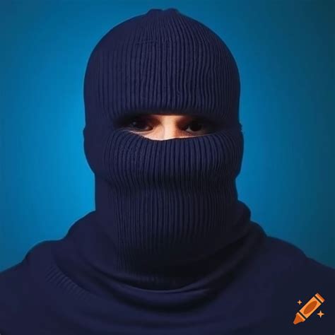 Blue Ski Mask With A Cool Design On Craiyon