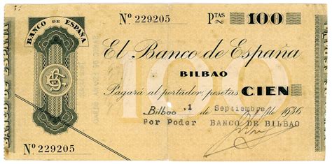 Pesetas Banco De Espa A Bilbao Municipio De Bilbao Numista