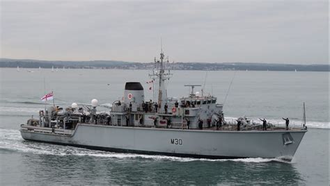 Royal Navy Hms Ledbury M30 Hunt Class Mine Countermeasures Vessel Portsmouth England A Photo