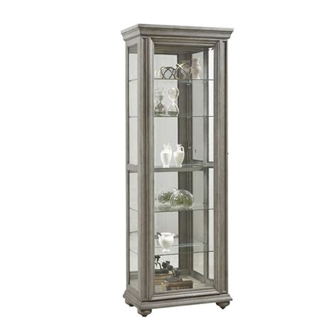 Pulaski Gray Sliding Door Curio In Gray Walmart