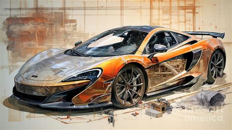 Car 1624 Mclaren 600lt Supercar Drawing By Clark Leffler Fine Art America