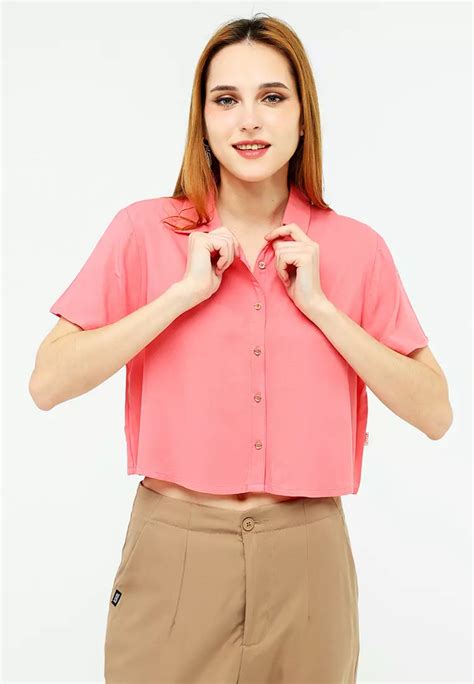 Buy Redgirl Short Sleeves With Collar Blouse 2024 Online Zalora