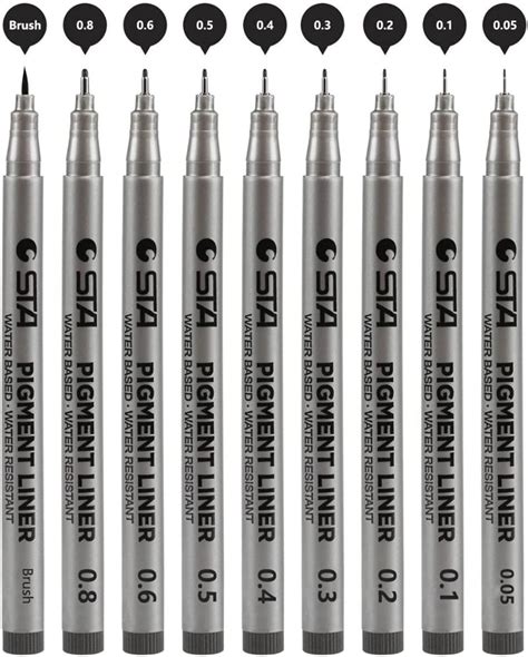 ToneGrip Canetas pretas micro canetas de tinta Fineliner de precisão