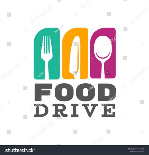 Food Drive Logo Knife Fork Spoon Stock Illustration 1717242916 | Shutterstock