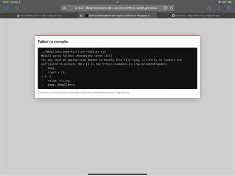 Failed To Compile Deeplinks Imports Client Handler Tsx Module Parse