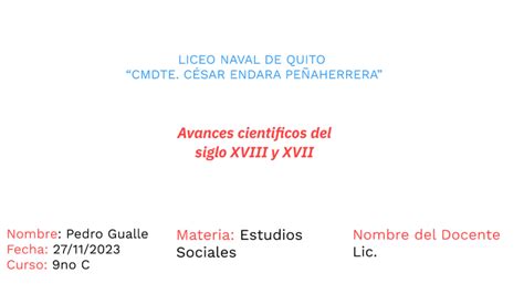 Avances Cientificos Del Siglo Xviii Y Xvii By Pedro Nicolas Gualle Oña On Prezi