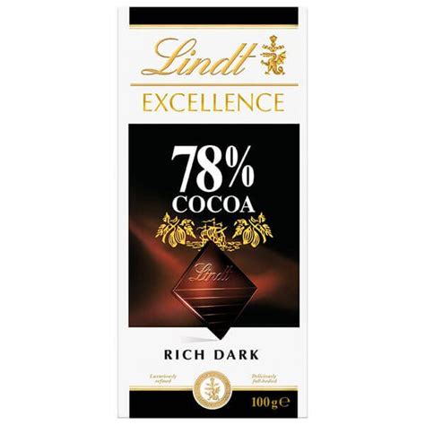 Lindt Excellence Dark 78 Cocoa 100g Premium Chocolate