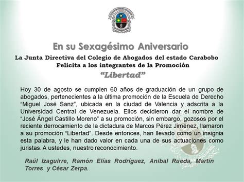 Colegio de Abogados on Twitter En su Sexagésimo Aniversario