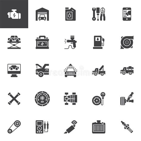 Iconos Del Vector Del Servicio Del Coche Fijados Ilustraci N Del Vector