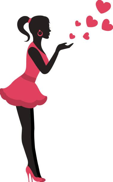 Woman Blowing Kiss Silhouette Illustrations, Royalty-Free Vector ...