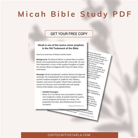 Micah Bible Study PDF - Coffee With Starla