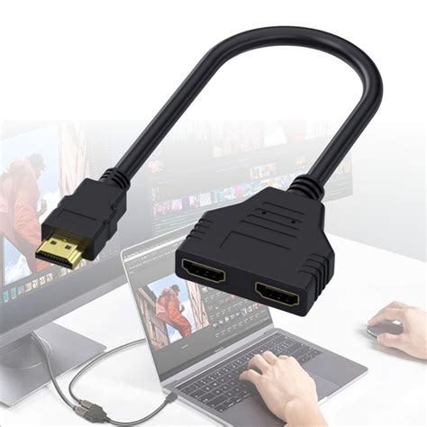 Cabo Adaptador Divisor Hdmi Entrada Sa Das Duplica Tela Notebook Pc