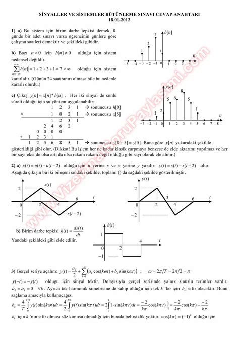 Sinyaller Ve Sistemler Bütünleme Soruları Ve Çözümleri 2012 Sayfa 2