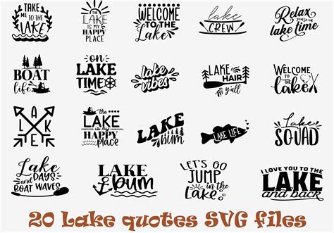 Lake Quotes Svg Bundle Lake Saying Svg Graphic By Smarttemple