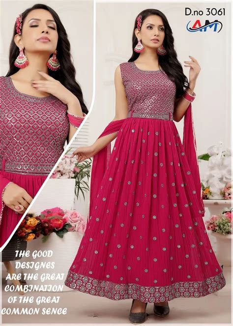 Red Georgette Sequence Anarkali Suit At Rs 995 In Ahmedabad ID