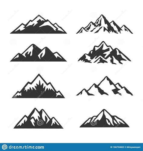 Mountain Clip Art Collection Set Stock Vector - Illustration of cloud, adventure: 166754662 ...