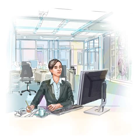 Иллюстрация офисный работник в стиле другое | Illustrators.ru