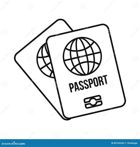 Two Passports Icon Outline Style Stock Vector Illustration Of Identity Identification 83194242