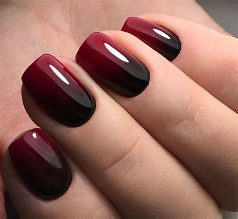 Short Black And Red Nail Designs Red Ombre Nails Maroon Nails