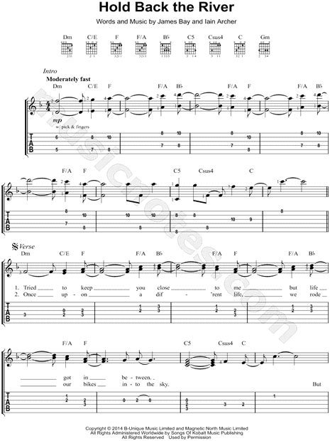 James Bay Hold Back The River Guitar Tab In D Minor Download