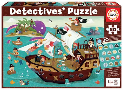 Puzzle D Tective Bateau De Pirates Educa Pi Ces