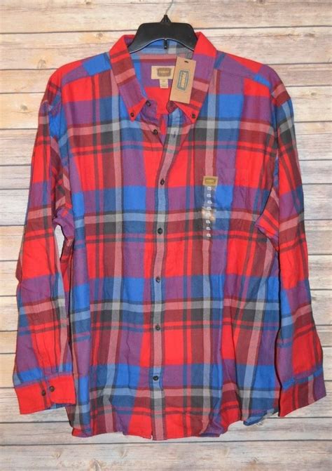 MENS FOUNDRY FLANNEL LONG SLEEVE SHIRT BIG & TALL 3XL COLOR: RED & BLUE ...