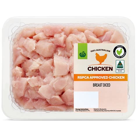 Woolworths Chicken Breast Diced Per Kg Woolworths