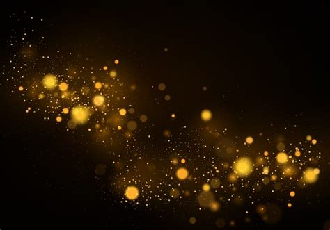 Premium Vector Sparkling Magical Gold Yellow Dust Particles Abstract