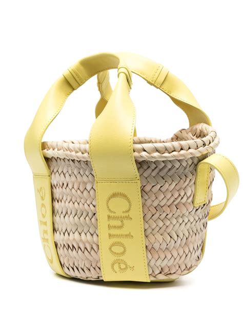 Chloé Small Sense Raffia Tote Bag Farfetch