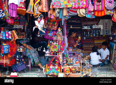 Mercado De Artesanias Artisans Market Antigua Guatemala Stock Photo