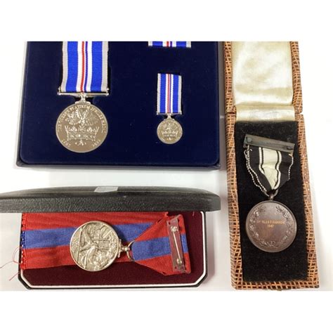 Three Boxed Medals Comprising Queens Platinum Jubilee Medal Awarded