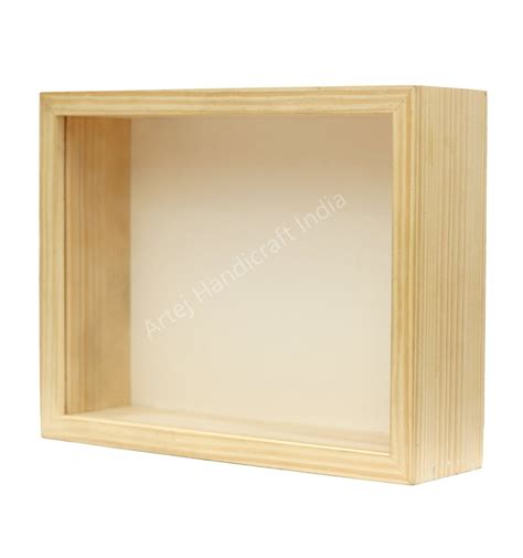 Natural Pinwood D Wooden Box Frame For Decoration Size X Inches